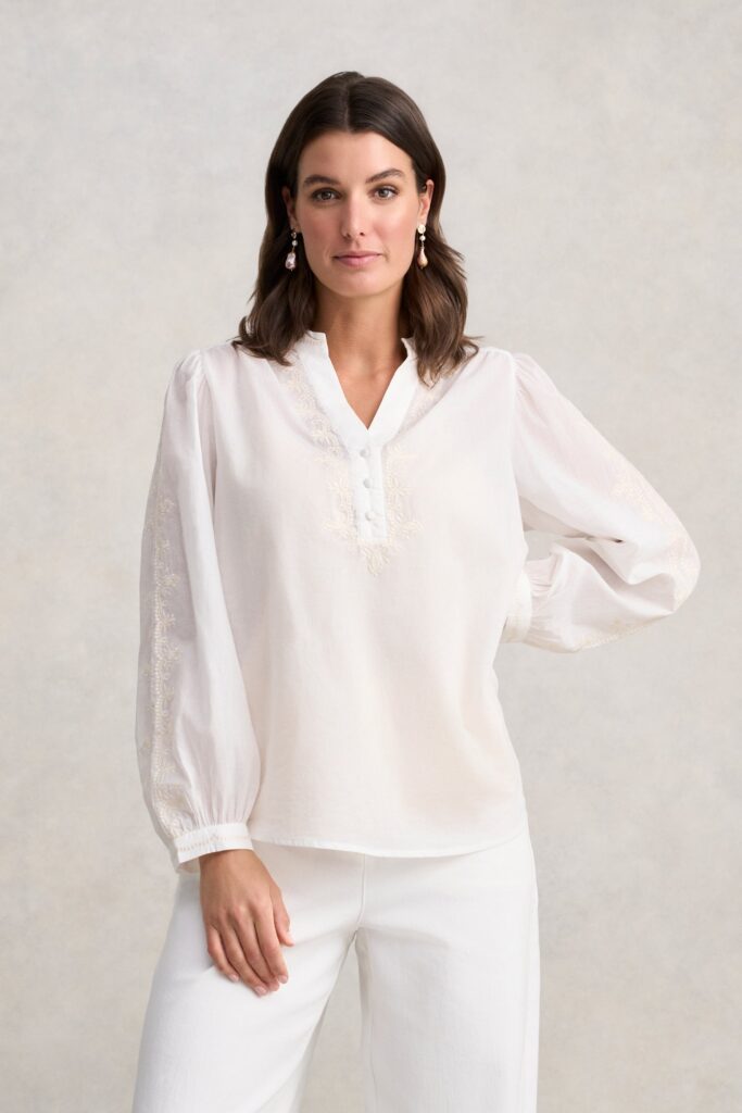 Embroidered Blouse - Cream